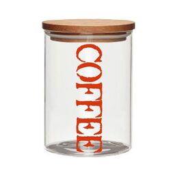 Barattolo coffee vetro con tappo ermetico in acacia - Brandani-emmanueleregali-bombonieraperfetta