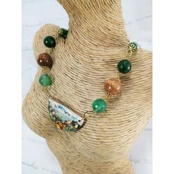 Collana Jebel argento e ceramica di Caltagirone@emmanueleregali@bombonieraperfetta