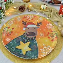 120018-Piatto Panettone cm. 31 Renna-Egan-emmanueleregali-bombonieraperfetta