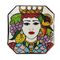 STP15-TM.W-Sottopentola Ottagonale Testa di Moro Donna linea Pop Art cm 15-Le Ceramiche di Nonna Rosa-emmanueleregali-bombonieraperfetta