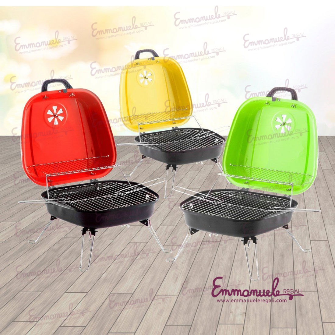 Barbecue portatile rosso metal - Brandani-emmanueleregali-bombonieraperfetta