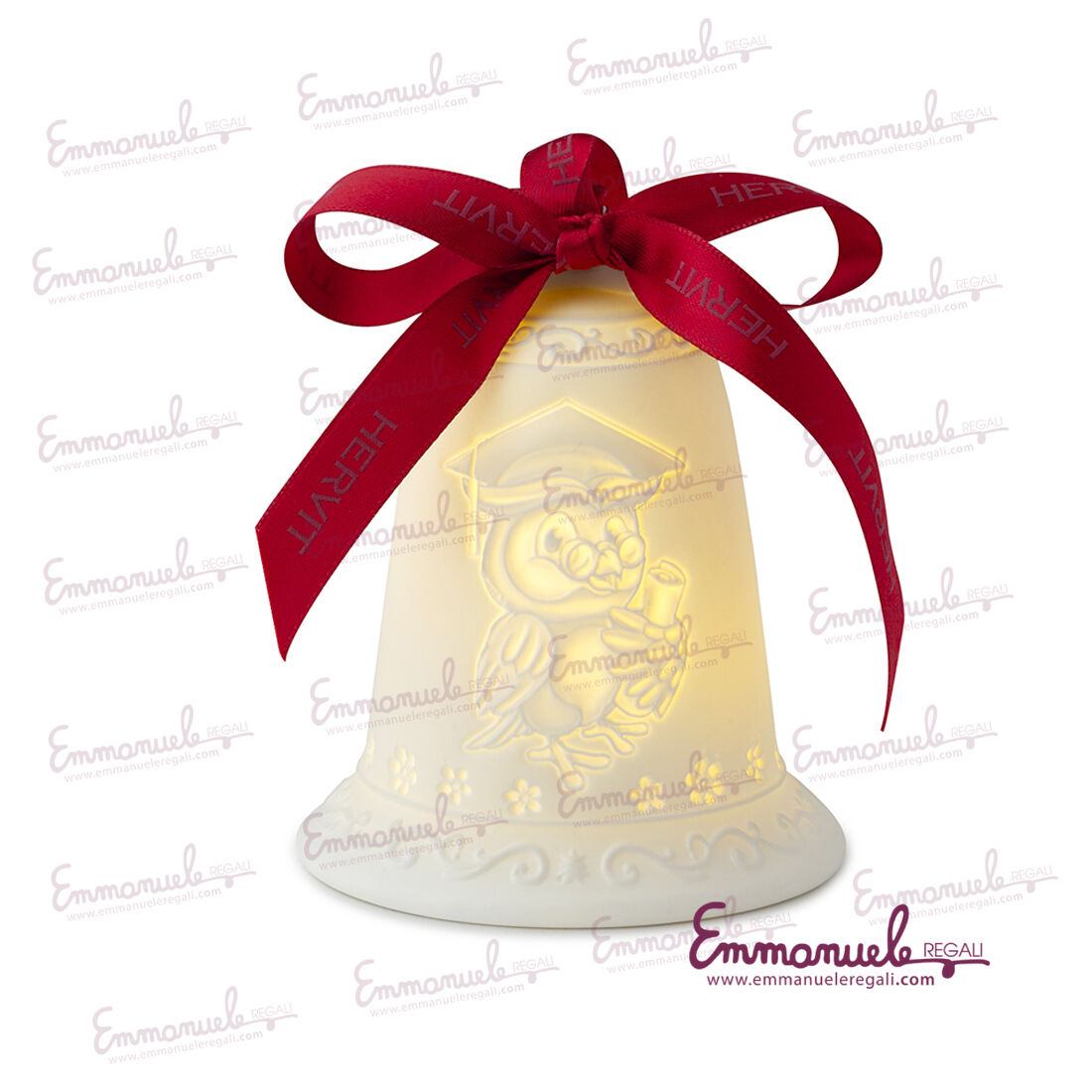 27820_campana_led_porcellana_bisquit_laurea_hervit_emmanueleregali_bombonieraperfetta