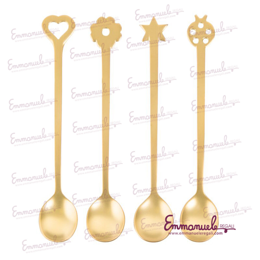 52649g21-set 4 cucchiaini-party portafortuna-antique gold-sambonet-emmanueleregali-bombonieraperfetta
