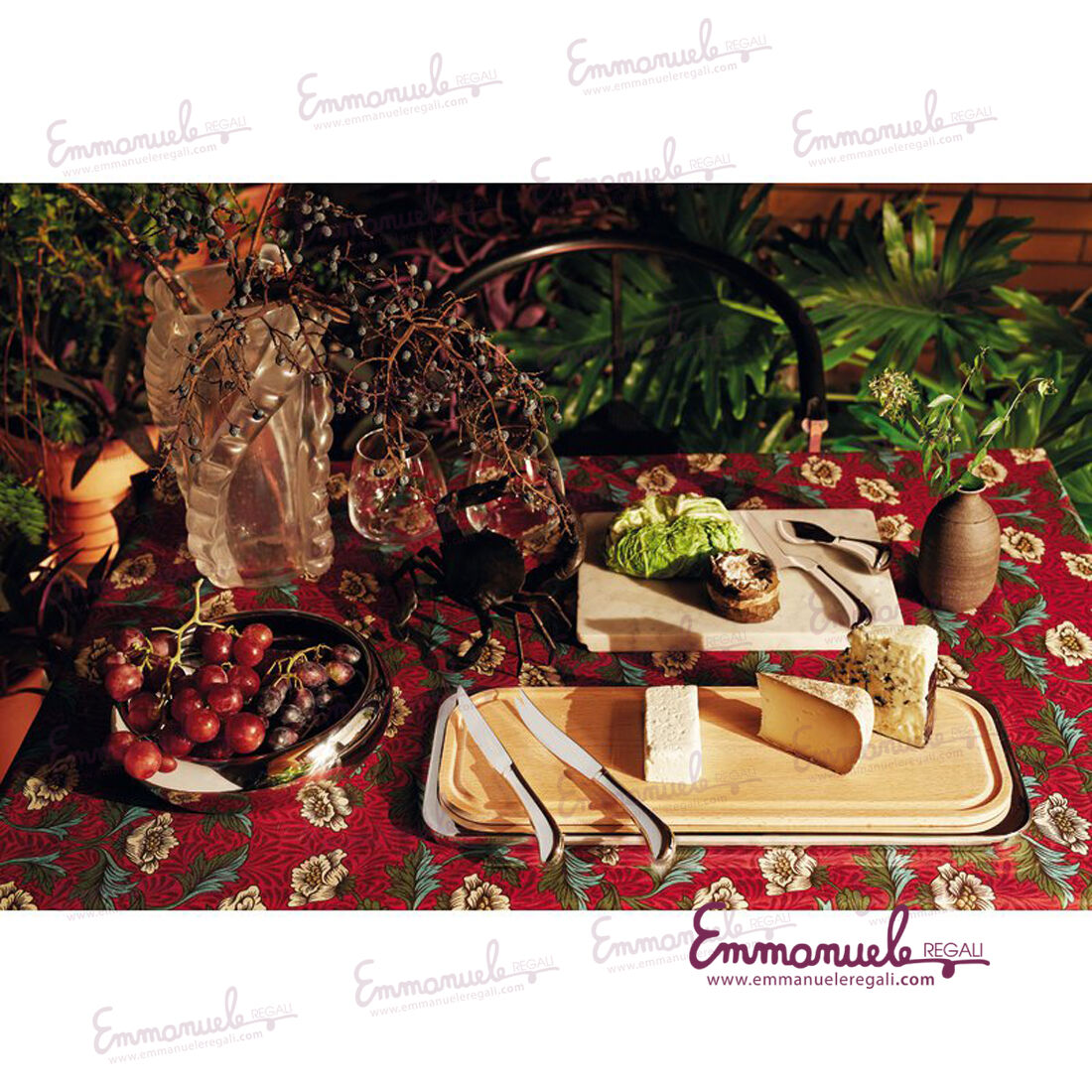 56820-68-vassoio rettangolare con tagliere-linear-acciaio-legno-sambonet-emmanueleregali-bombonieraperfetta