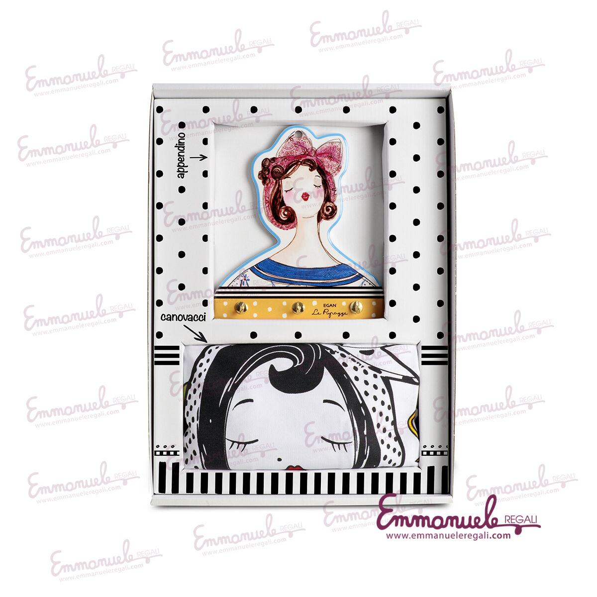 214034-Set Appendino giallo più 2 Canovacci Le Pupazze-Egan-emmanueleregali-bombonieraperfetta