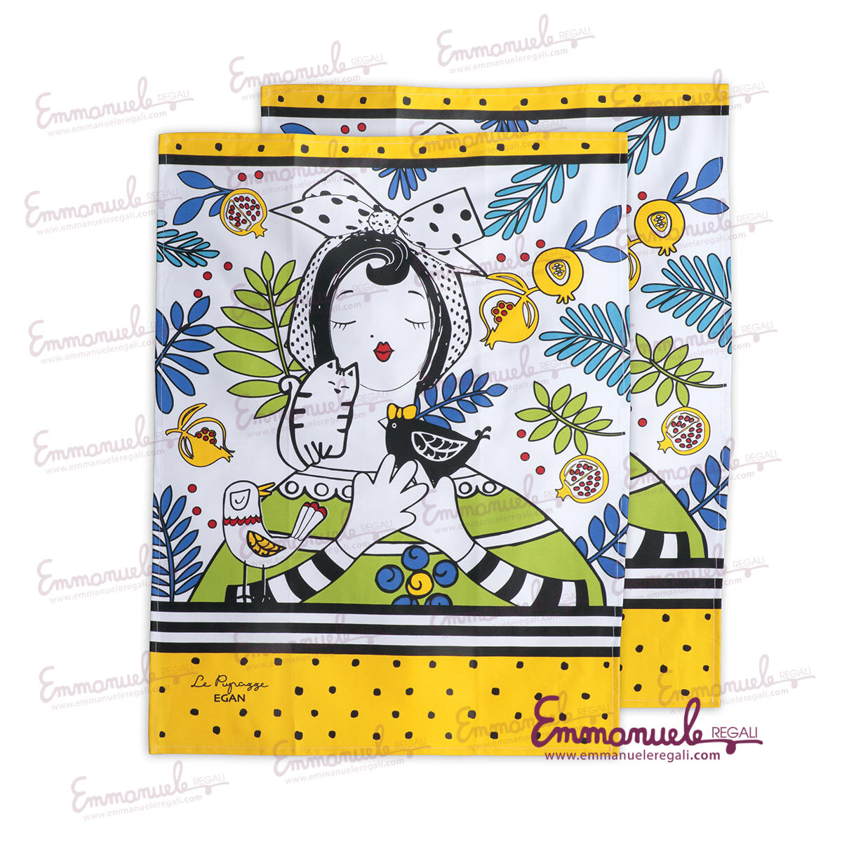 214034-Set Appendino giallo più 2 Canovacci Le Pupazze-Egan-emmanueleregali-bombonieraperfetta