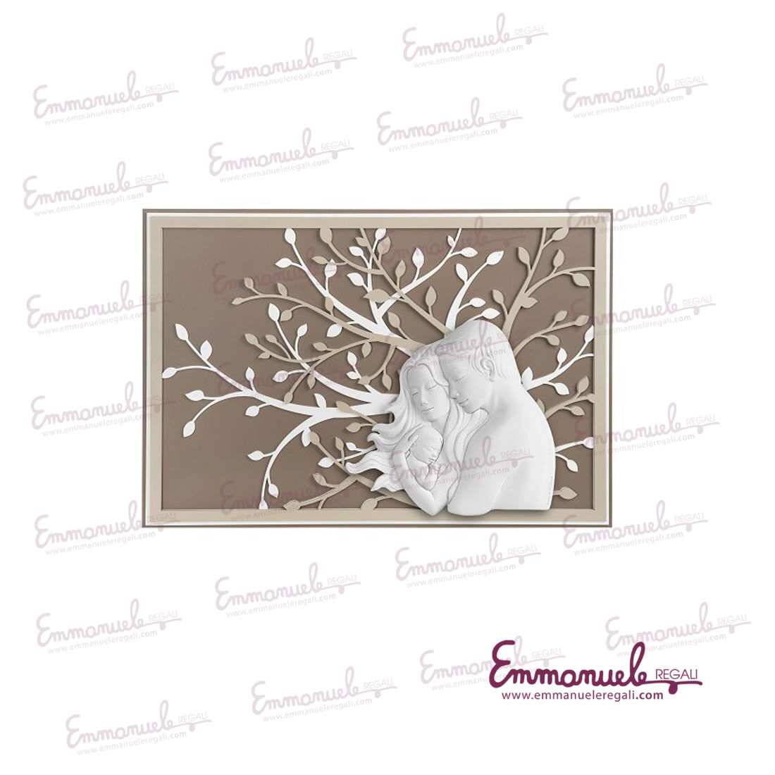 ME1945-2-Quadro Albero Famiglia Classico Nocciola cm. 105x72 - Bongelli Preziosi-emmanueleregali-bombonieraperfetta