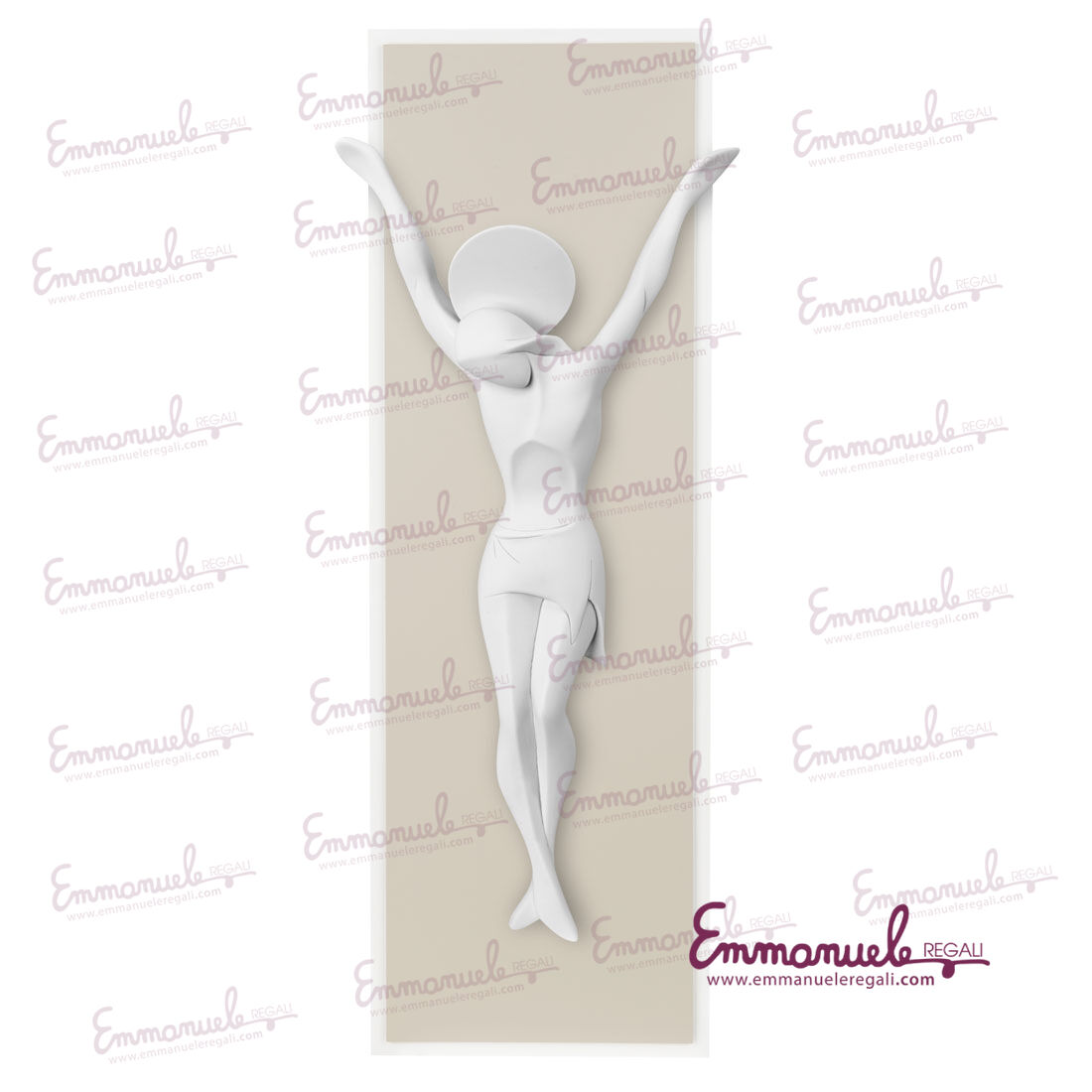 ME2101-N-Crocifisso da appendere nocciola 18x58 - Bongelli Preziosi-emmanueleregali-bombonieraperfetta